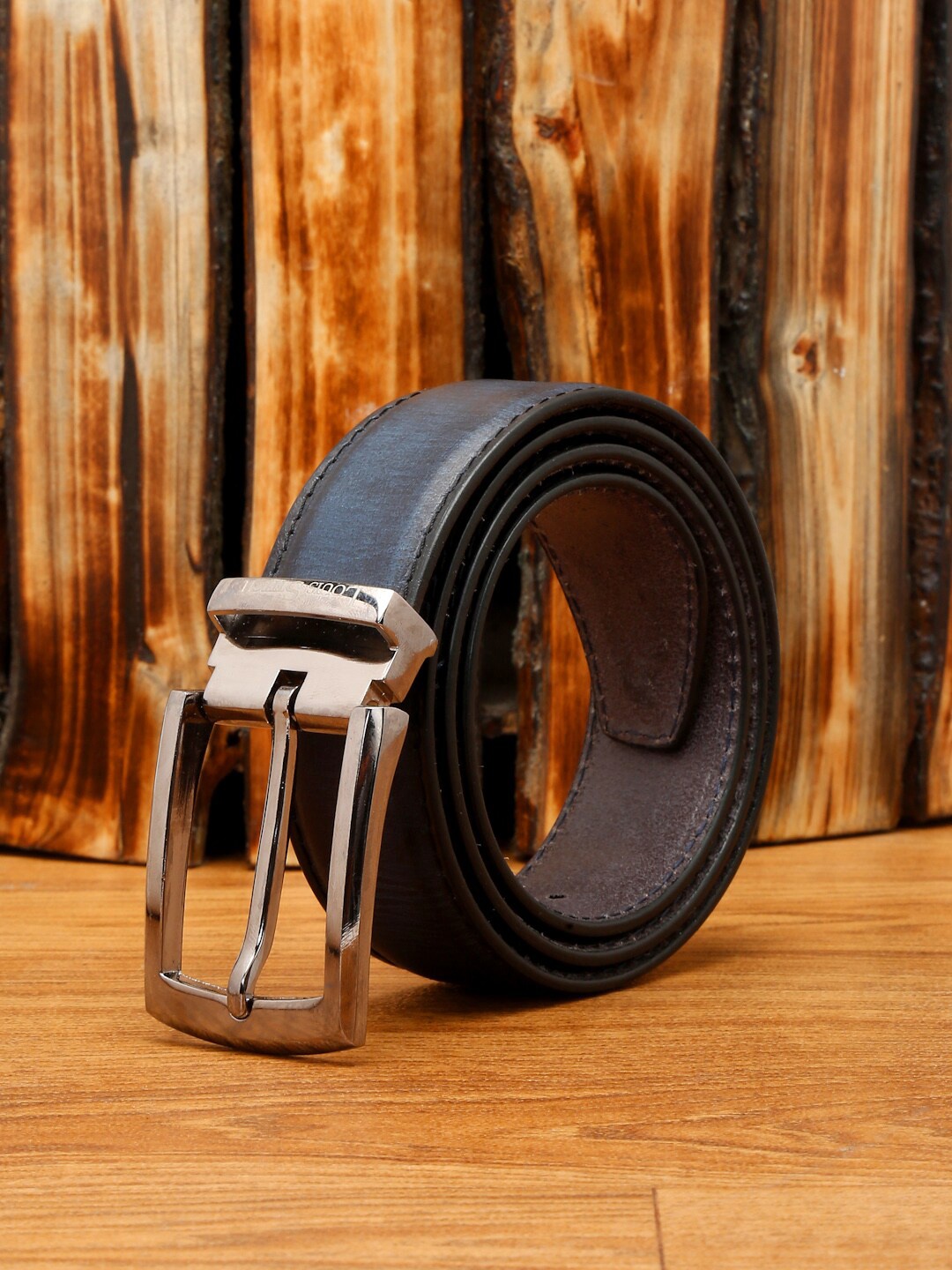 

LOUIS STITCH Men Premium Leather Casual Belt, Navy blue