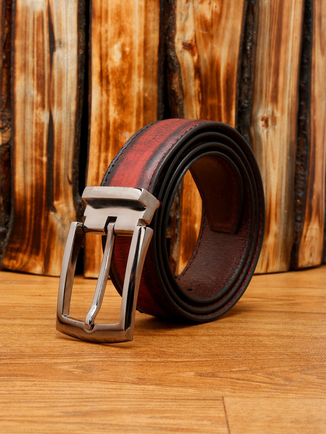 

LOUIS STITCH Men Premium Leather Casual Belt, Maroon
