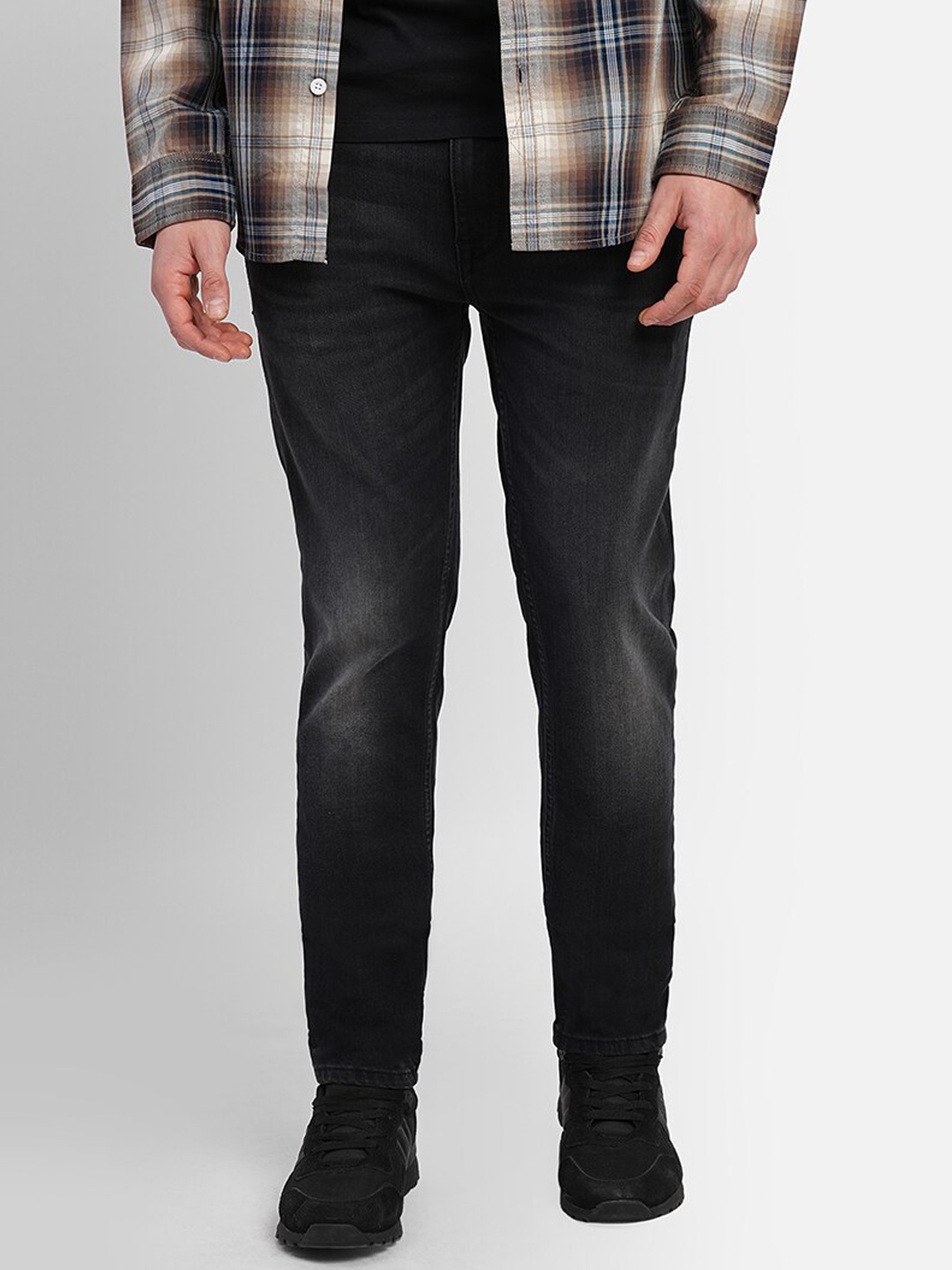 

Jack & Jones Men Slim Fit Light Fade Stretchable Cotton Jeans, Black