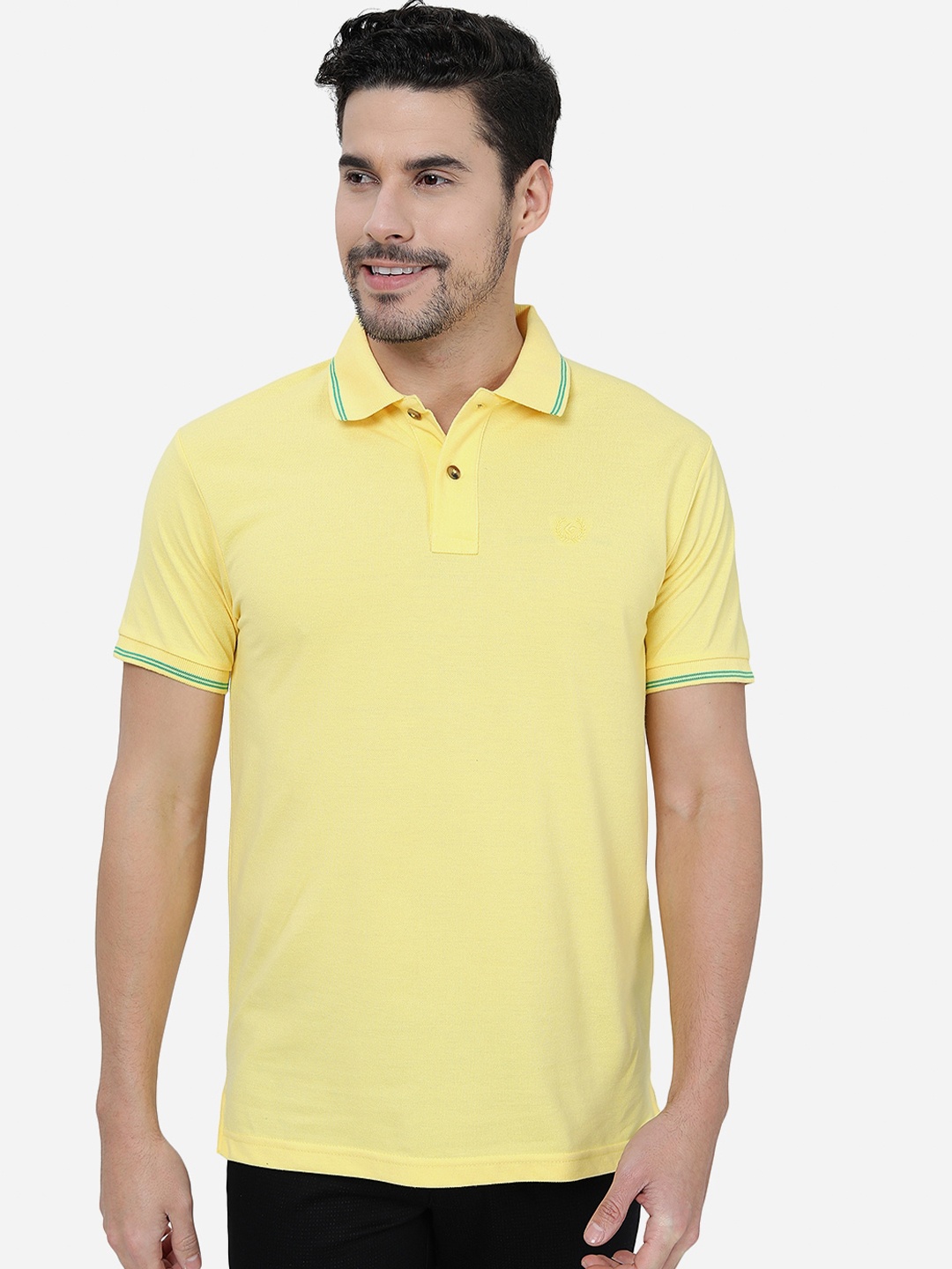 

Greenfibre Polo Collar Slim Fit Cotton T-shirt, Yellow