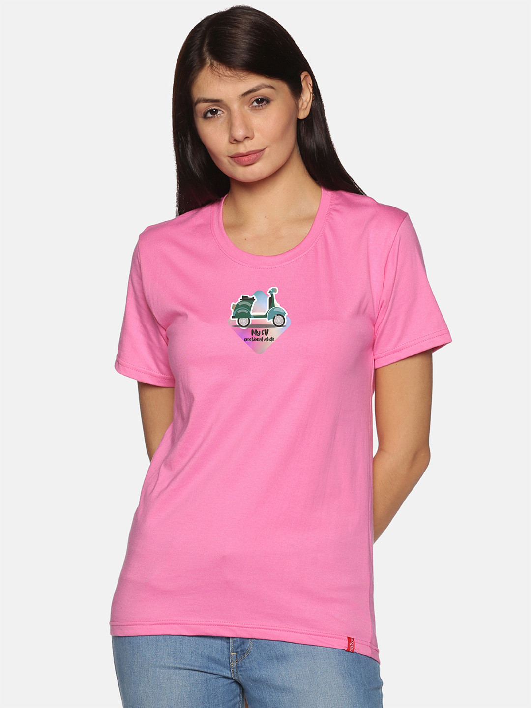 

NOT YET by us Graphic Printed Cotton T-shirt, Pink