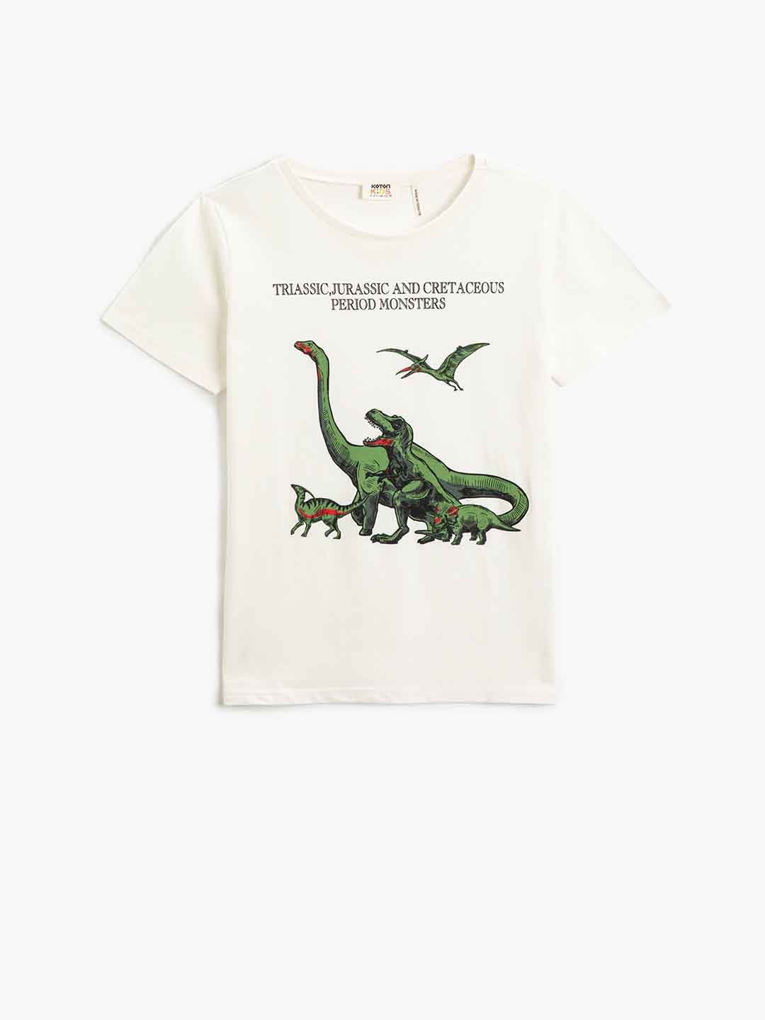 

Koton Boys Graphic Printed Pure Cotton T-shirt, Cream