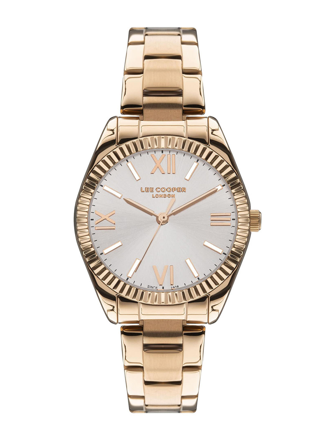 

Lee Cooper Women Brass Embellished Stainless Steel Bracelet Style Straps Watch LC07459.430, Silver