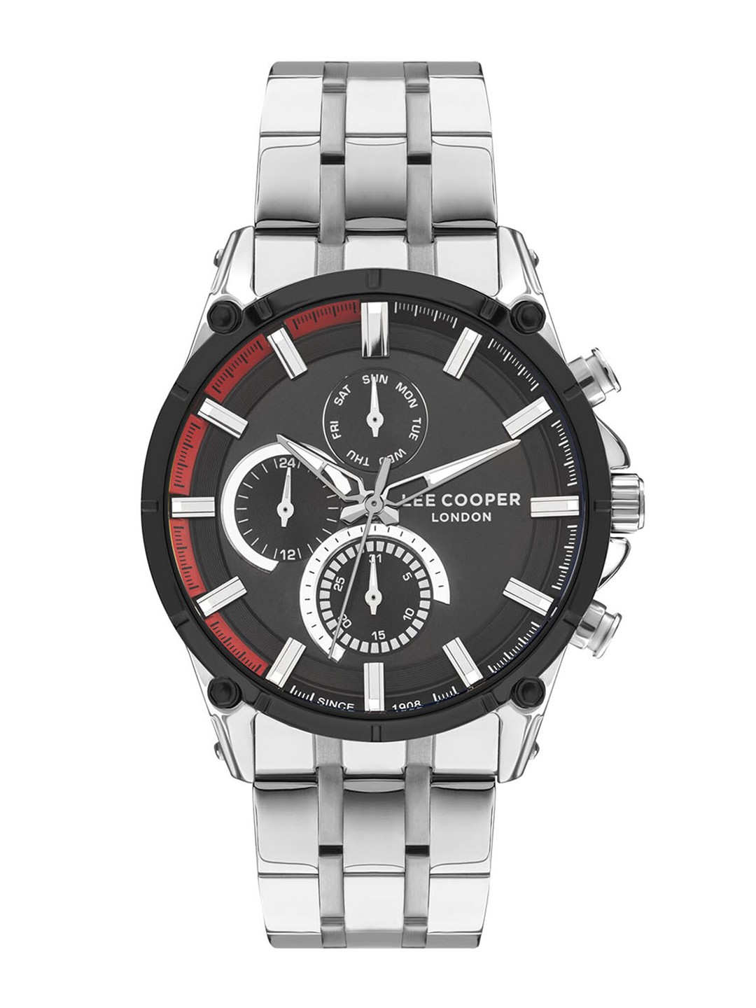

Lee Cooper Men Brass Stainless Steel Bracelet Style Straps Digital Watch LC07532.350, Black