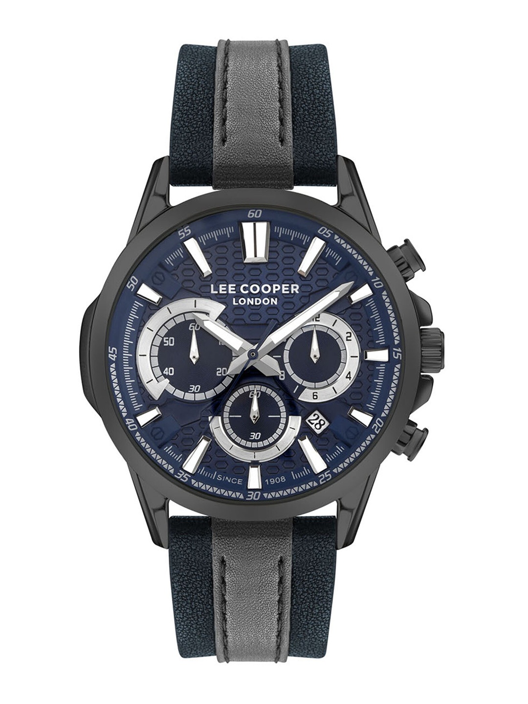 

Lee Cooper Men Brass Leather Wrap Around Straps Digital Multi Function Watch LC07493.099, Blue