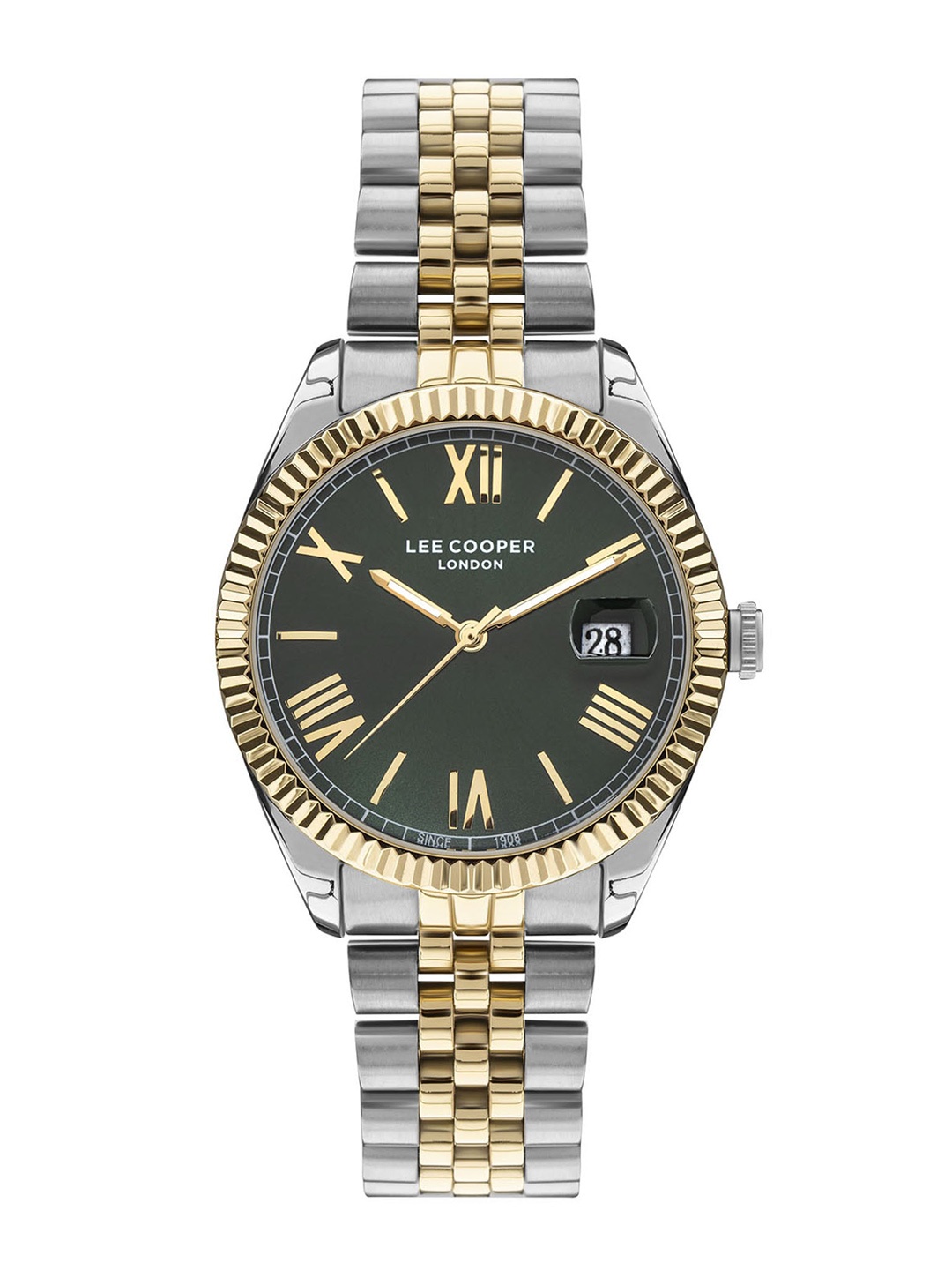

Lee Cooper Men Brass Stainless Steel Bracelet Style Straps Analogue Watch LC07449.270, Green