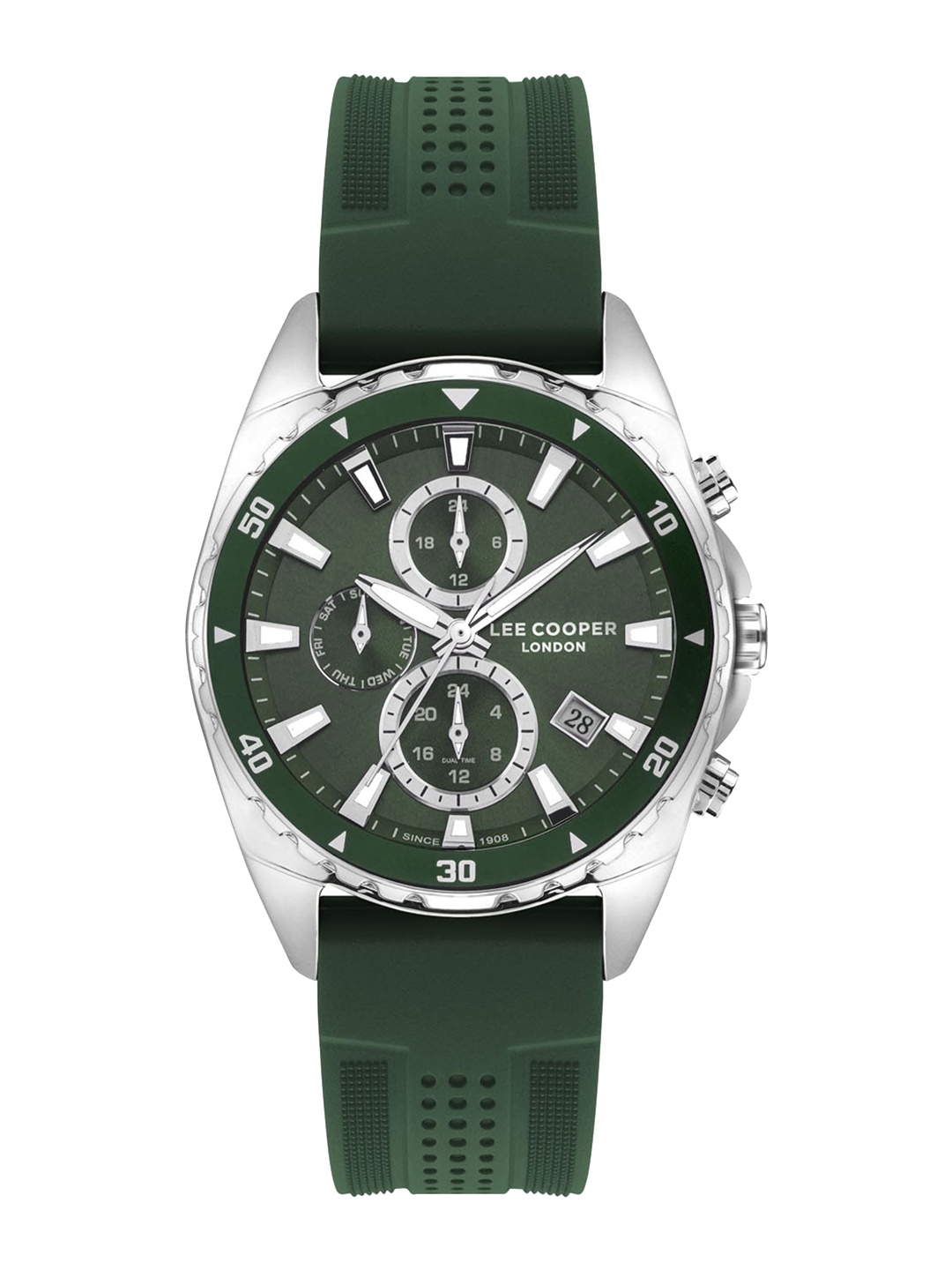 

Lee Cooper Men Brass Dial & Green Straps Analogue Multi Function Watch LC07527 377