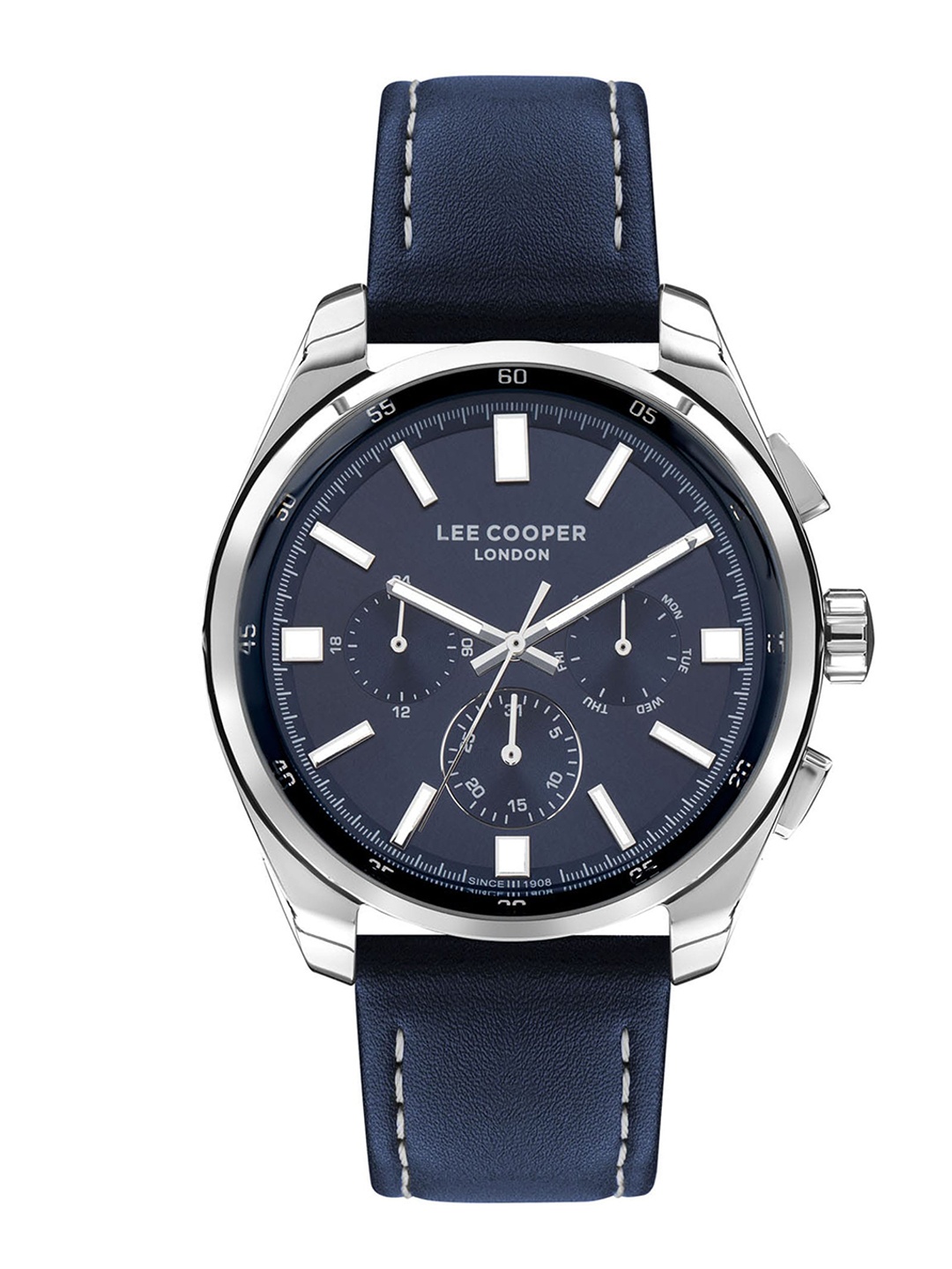 

Lee Cooper Men Brass Leather Straps Analogue Multi Function Watch LC07514 399, Blue