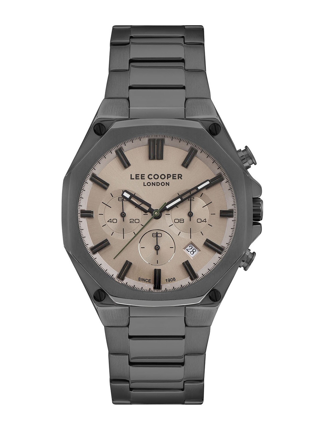 

Lee Cooper Men Brass Stainless Steel Bracelet Style Straps Digital Watch LC07319.060, Grey