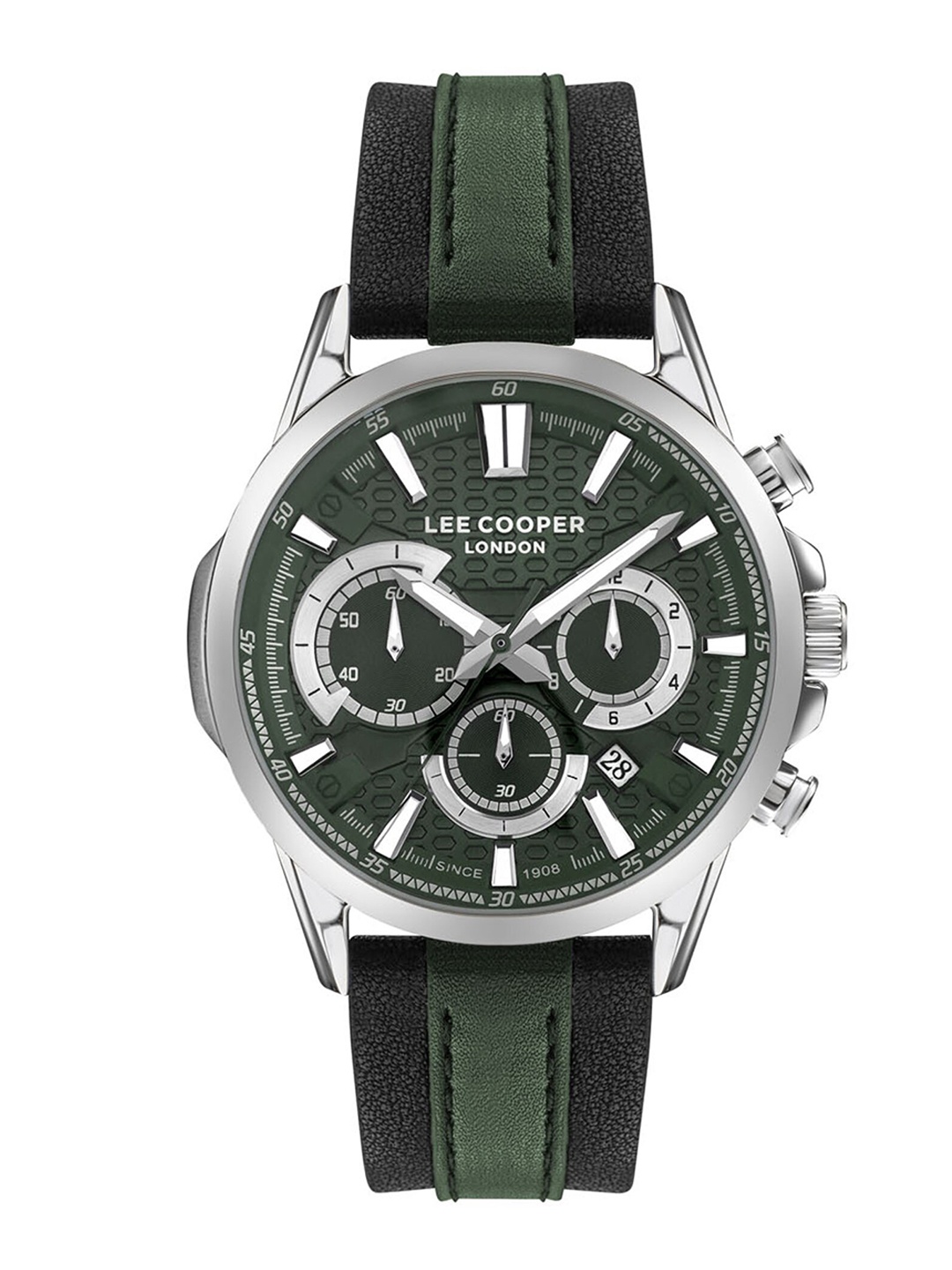 

Lee Cooper Men Leather Straps Digital Multi Function Watch LC07493 377, Green