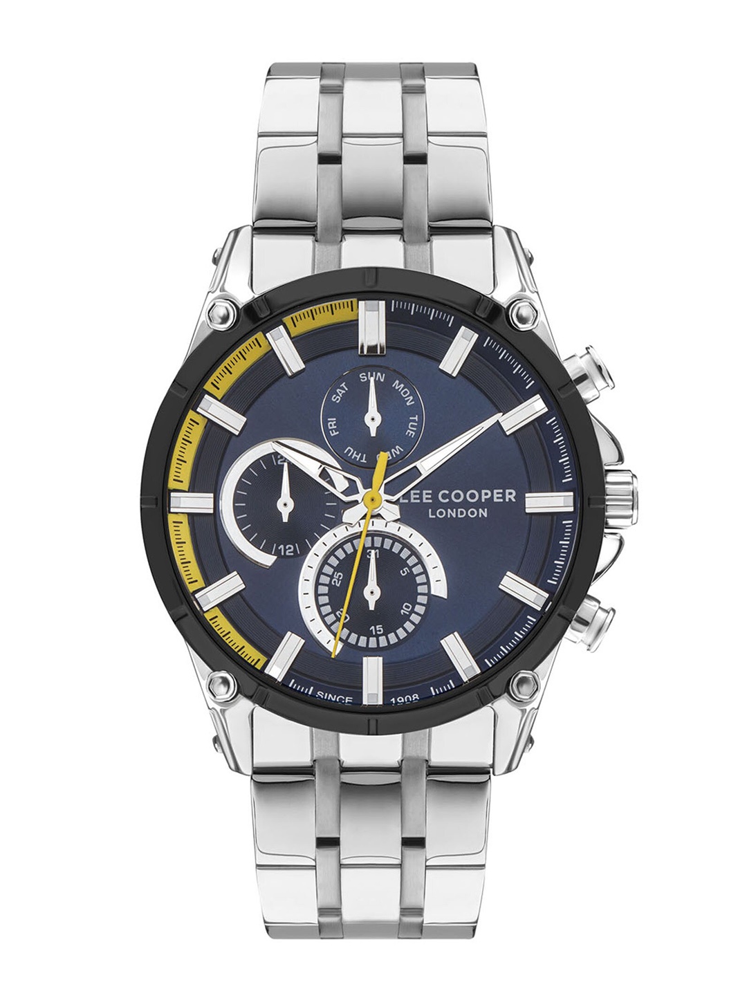 

Lee Cooper Men Brass Stainless Steel Straps Digital Multi Function Watch LC07532.390, Blue