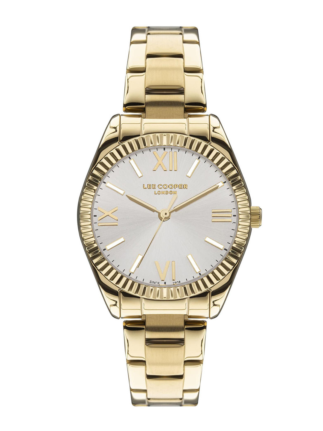

Lee Cooper Women Brass Embellished Stainless Steel Bracelet Style Straps Watch LC07459.130, Silver