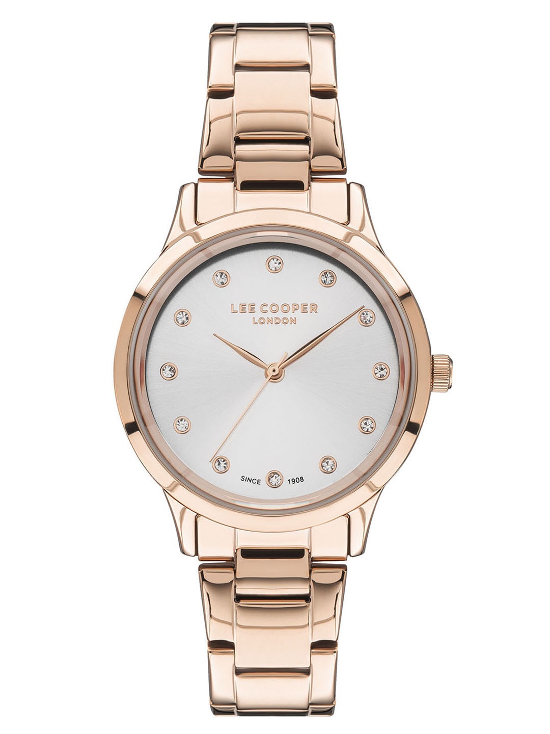 

Lee Cooper Women Brass Embellished Stainless Steel Bracelet Style Straps Watch LC07457.430, Silver