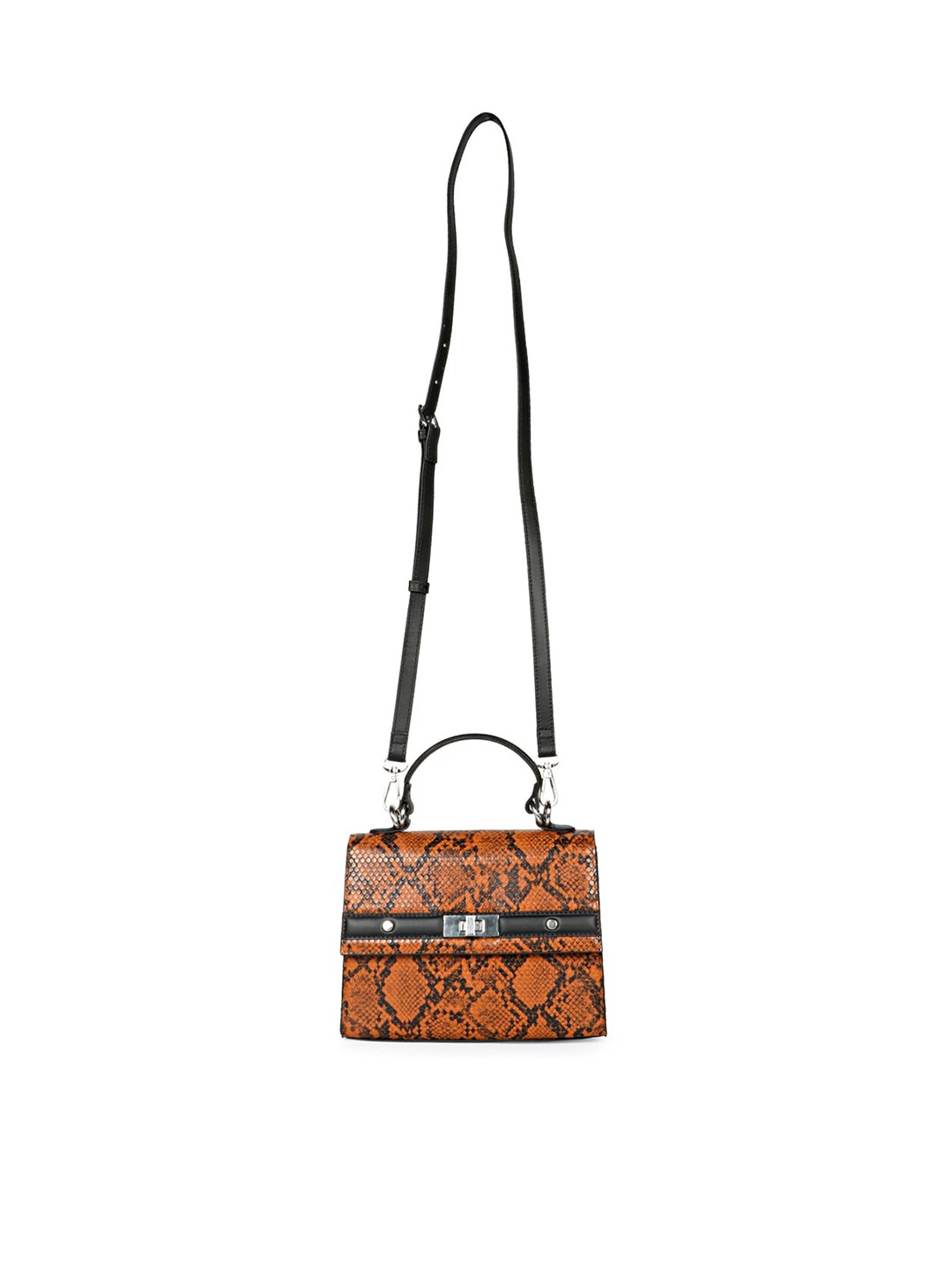 

Saint G Animal Printed Structured Satchel Bag, Tan
