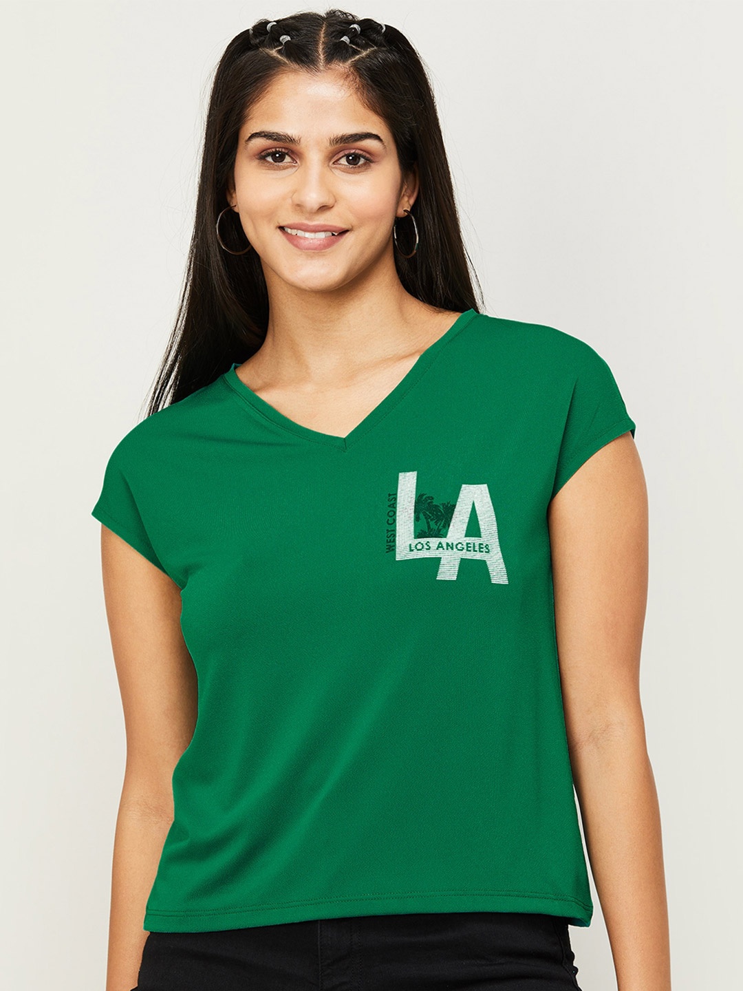 

Fame Forever by Lifestyle Typography Printed Extended Sleeves T-shirts, Green