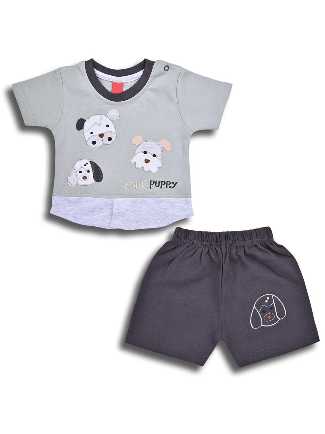 

Wish Karo Infant Boys Printed Round Neck Short Sleeves T-shirt with Shorts Clothing Set, Grey