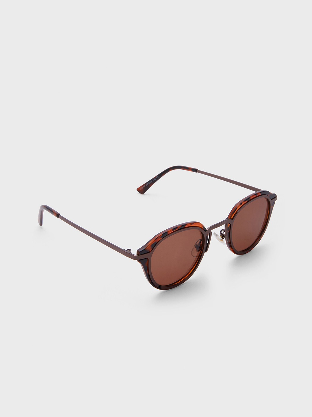 

20Dresses Women Round Printed Acrylic Sunglasses With Regular Lens SG010749, Brown