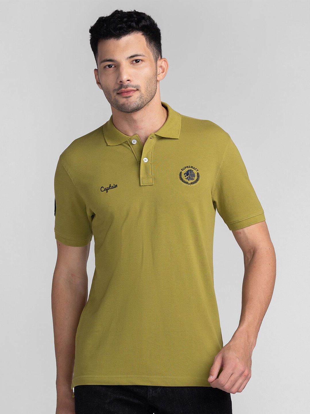 

GIORDANO Polo Collar Slim Fit Cotton T-shirt, Green