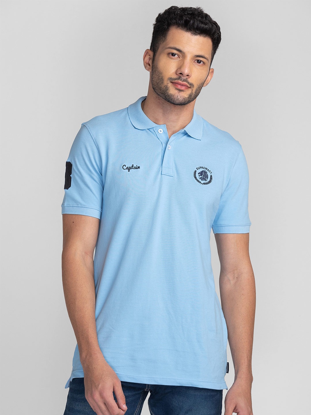

GIORDANO Polo Collar Slim Fit Cotton T-shirt, Blue