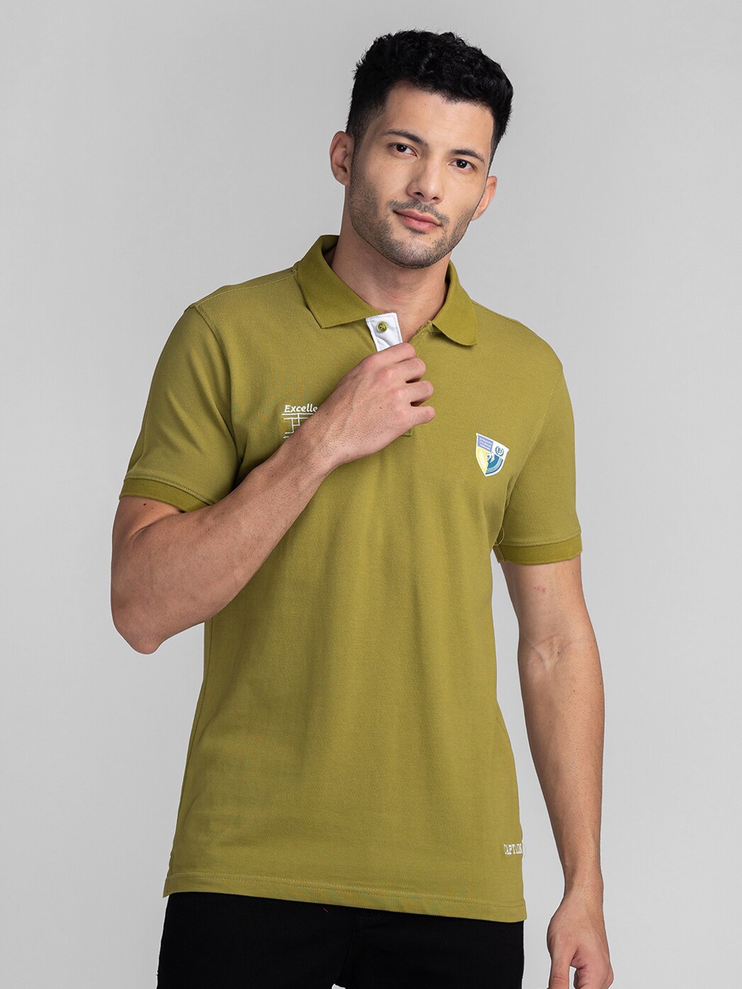 

GIORDANO Polo Collar Slim Fit Casual Cotton T-shirt, Green
