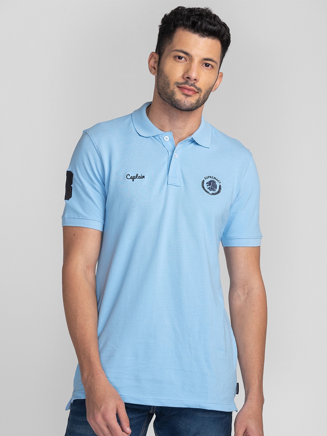 

GIORDANO Polo Collar Slim Fit Cotton T-shirt, Blue