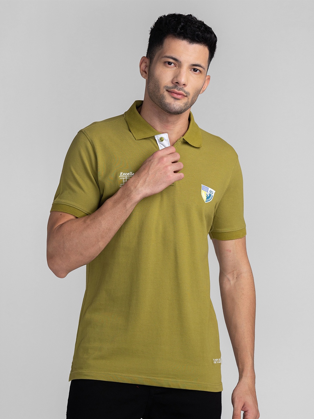 

GIORDANO Polo Collar Short Sleeve Cotton Slim Fit T-shirt, Green