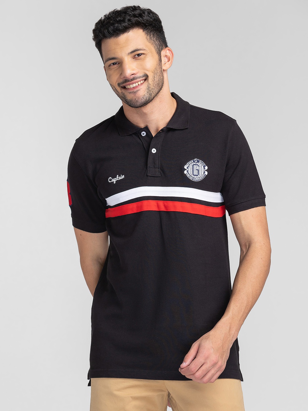 

GIORDANO Polo Collar Slim Fit Cotton T-shirt, Black