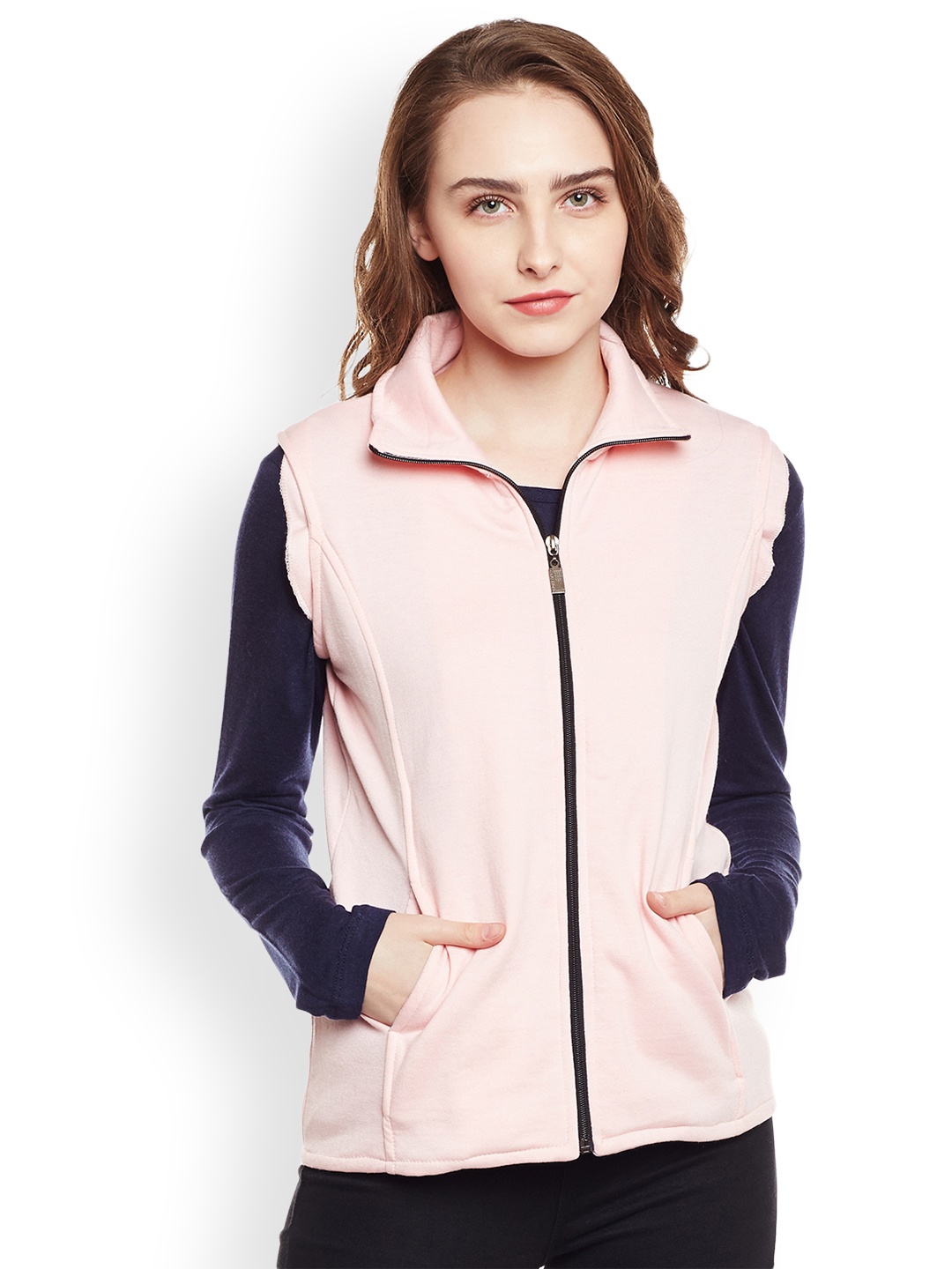 

Belle Fille Women Pink Solid Open Front Jacket