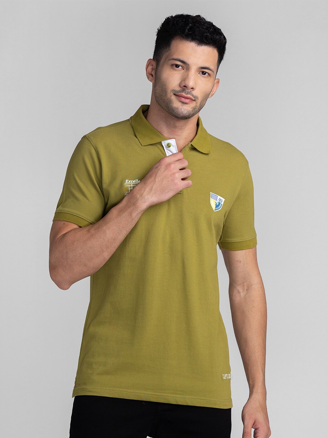 

GIORDANO Polo Collar Slim Fit Cotton T-shirt, Green