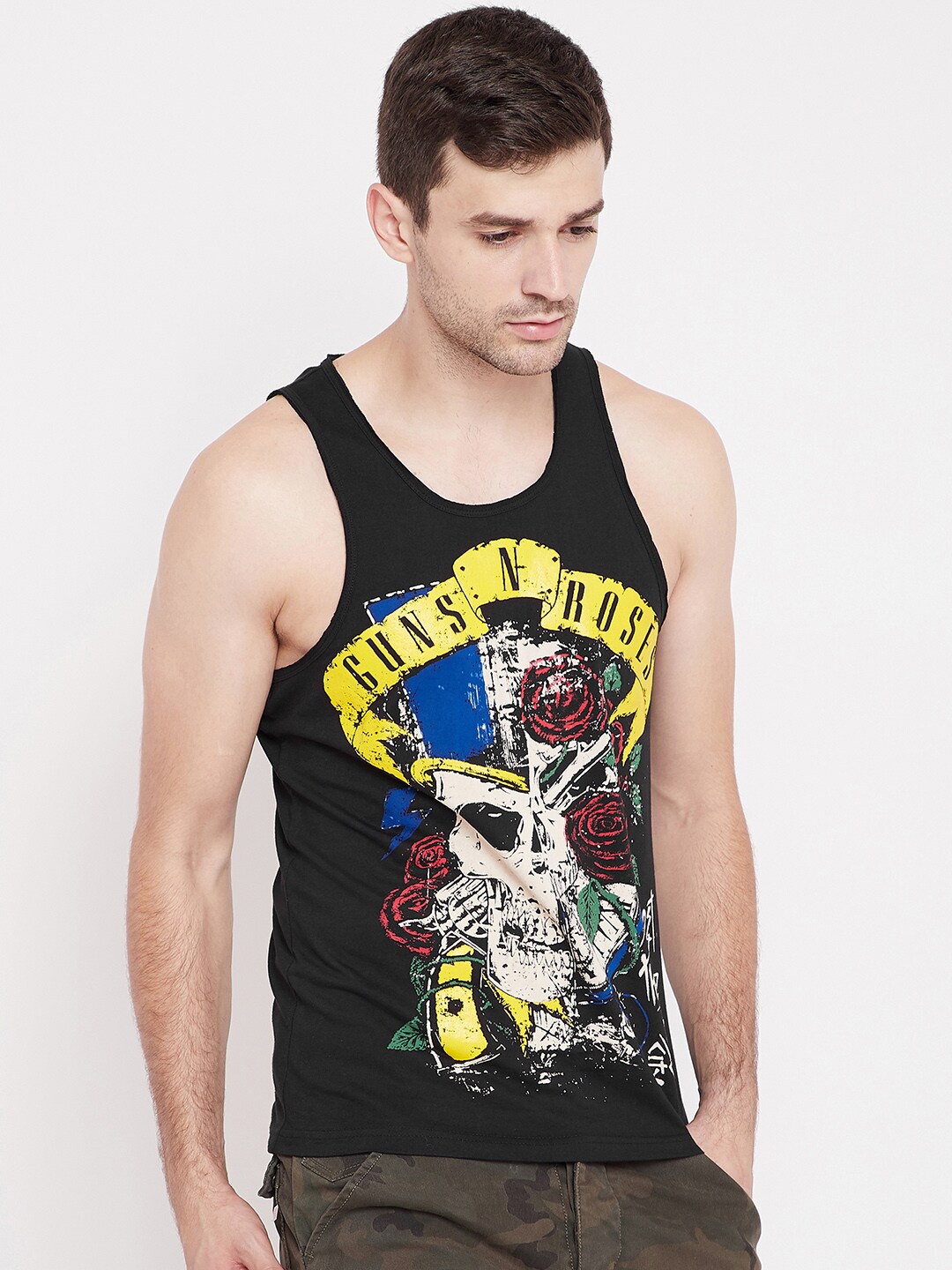 

PUNK Graphic Printed Cotton T-shirt, Black