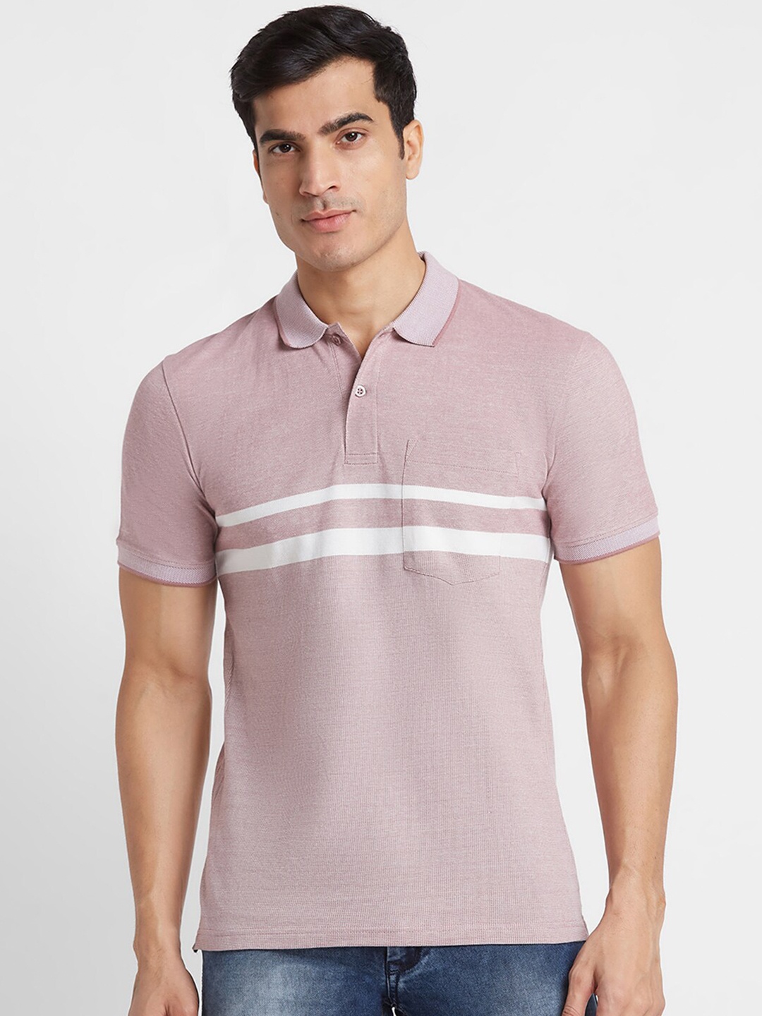 

Globus Polo Collar Pure Cotton Casual T-shirt, Pink