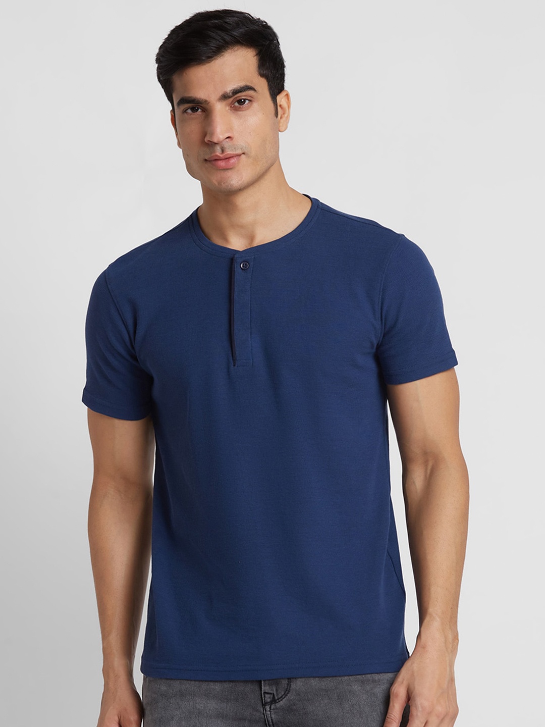 

Globus Henley Neck Cotton T-shirt, Navy blue