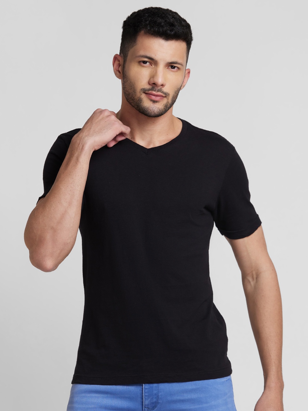 

Globus V-Neck Cotton T-shirt, Black