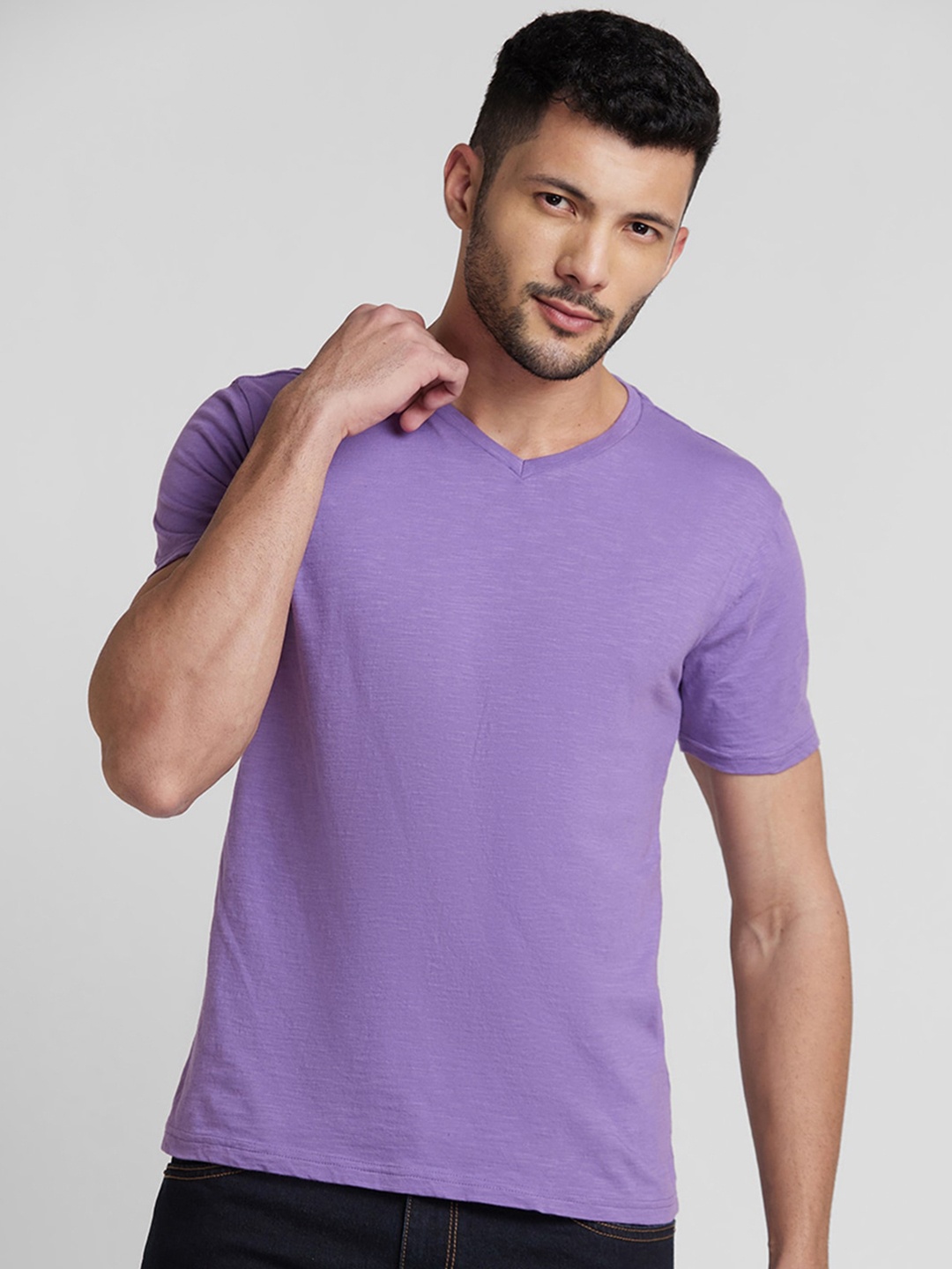 

Globus V Neck Cotton T-shirt, Lavender