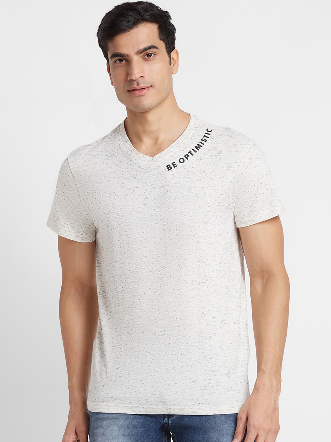 

Globus V-Neck Pure Cotton T-shirt, Off white