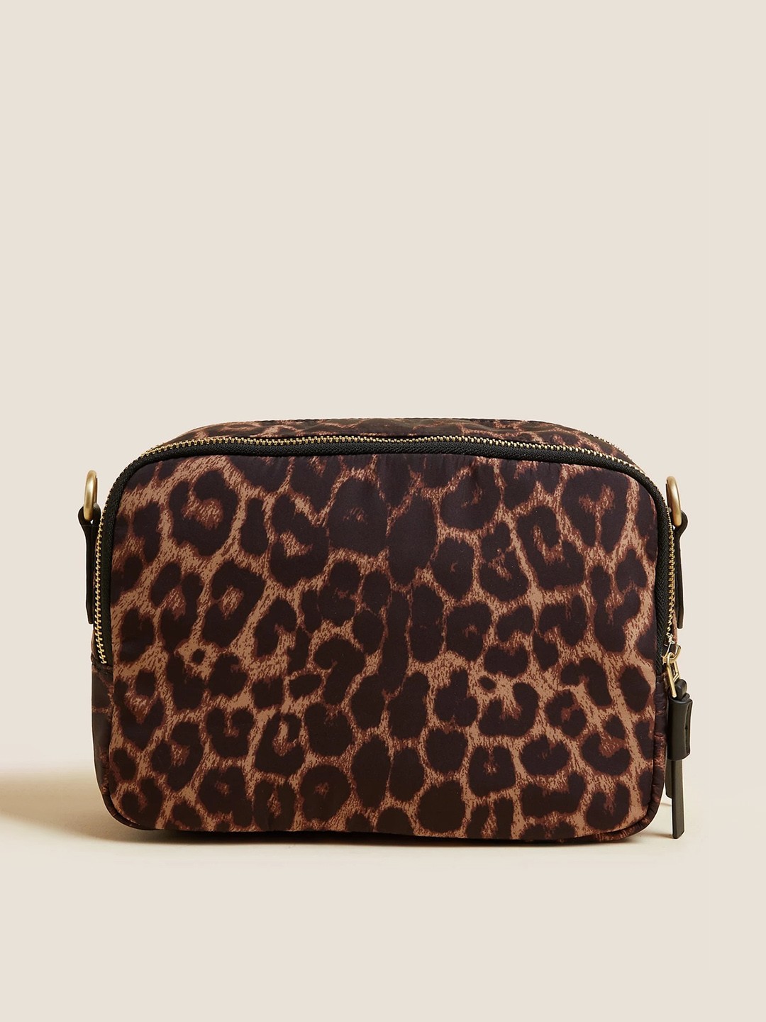 Marks & Spencer Animal Printed Structured Sling Bag, Brown