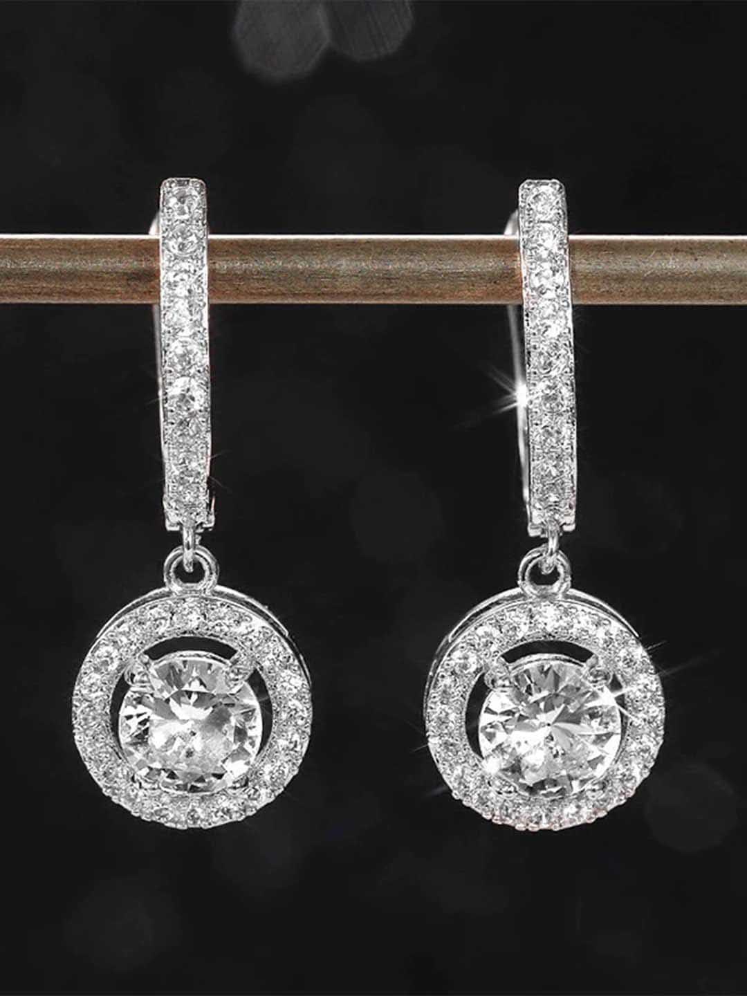 

Peora Silver-Plated Contemporary Drop Earrings