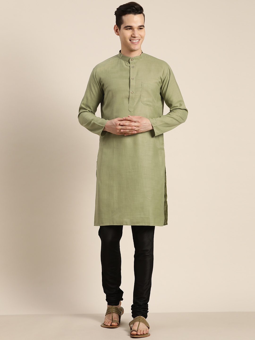 

SOJANYA Cotton Silk Kurta, Green