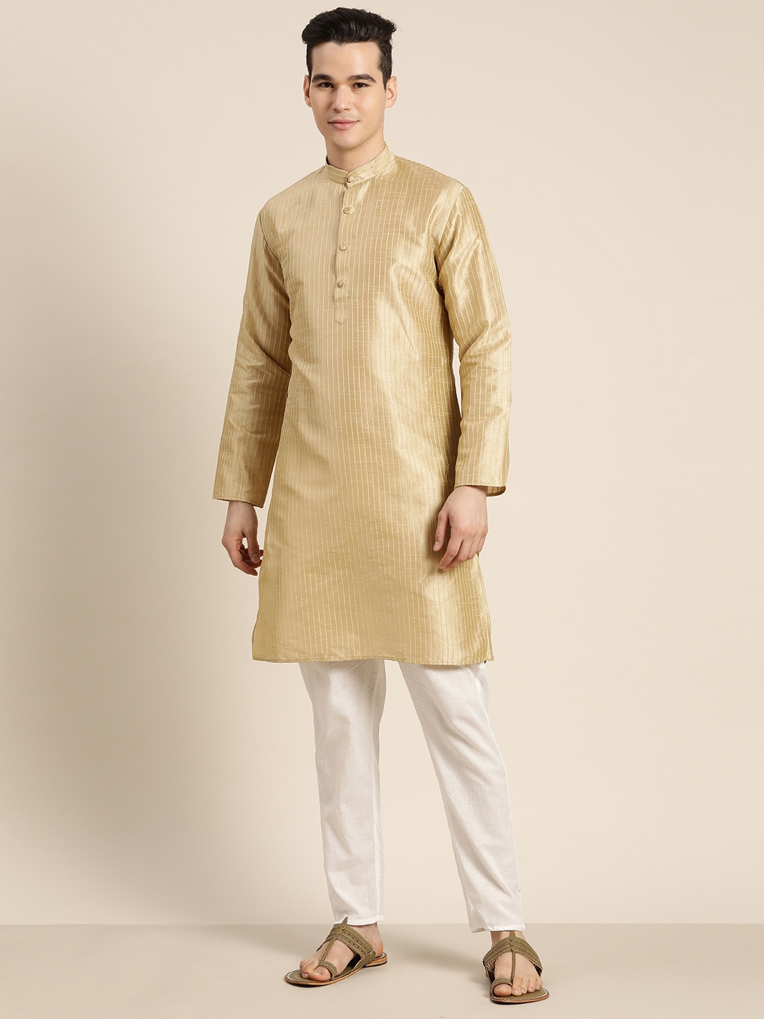 

SOJANYA Silk Cotton Kurta, Gold