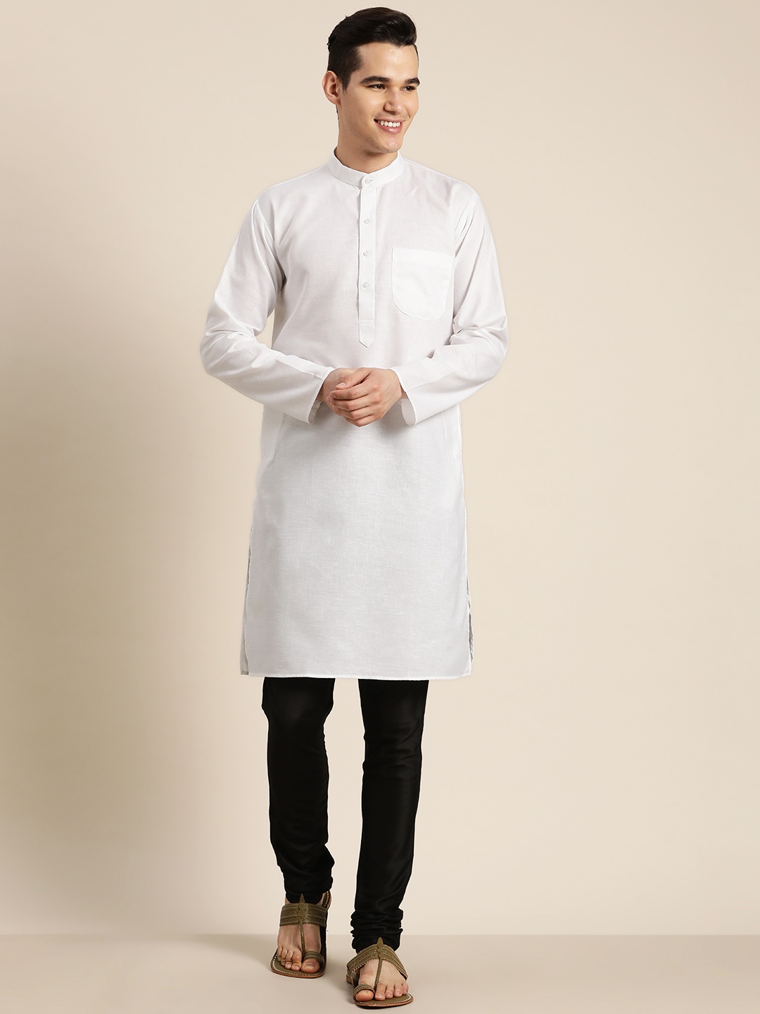 

SOJANYA Solid Kurta, White