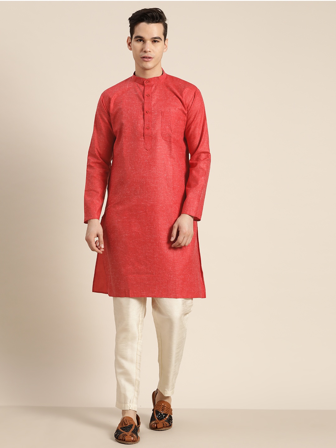 

SOJANYA Solid Kurta, Red