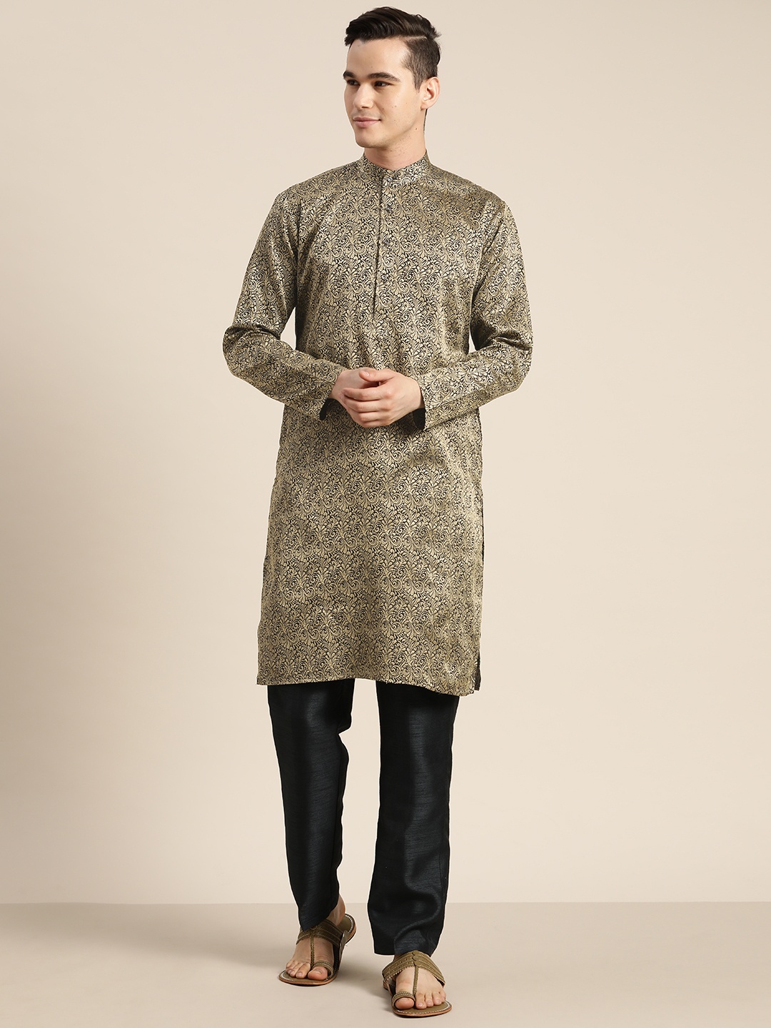 

SOJANYA Ethnic Motifs Kurta, Black