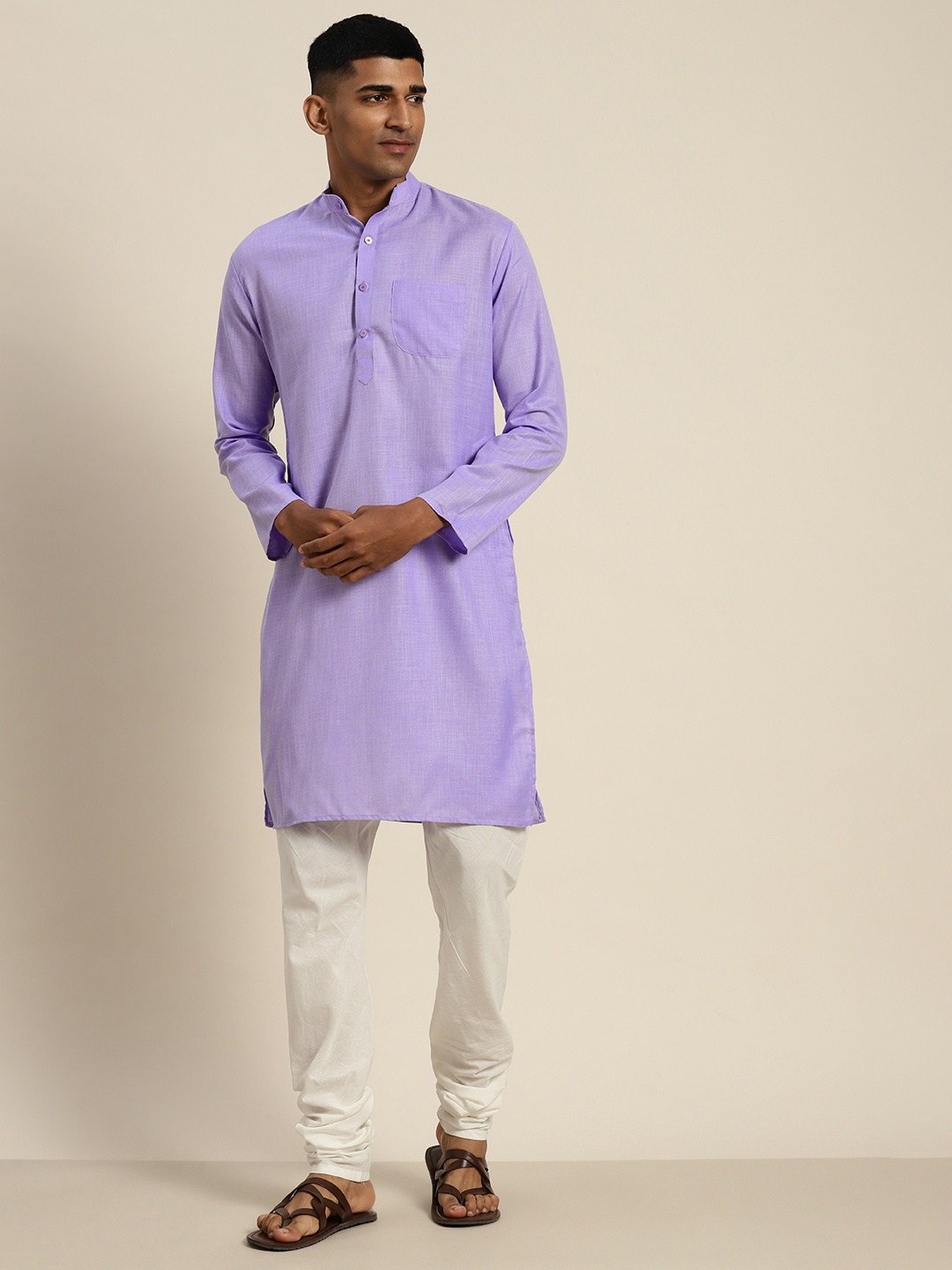 

SOJANYA Cotton Silk Kurta, Purple
