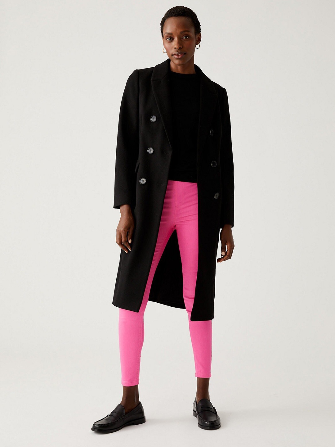 

Marks & Spencer Women Skinny Fit Woven Jeggings, Pink