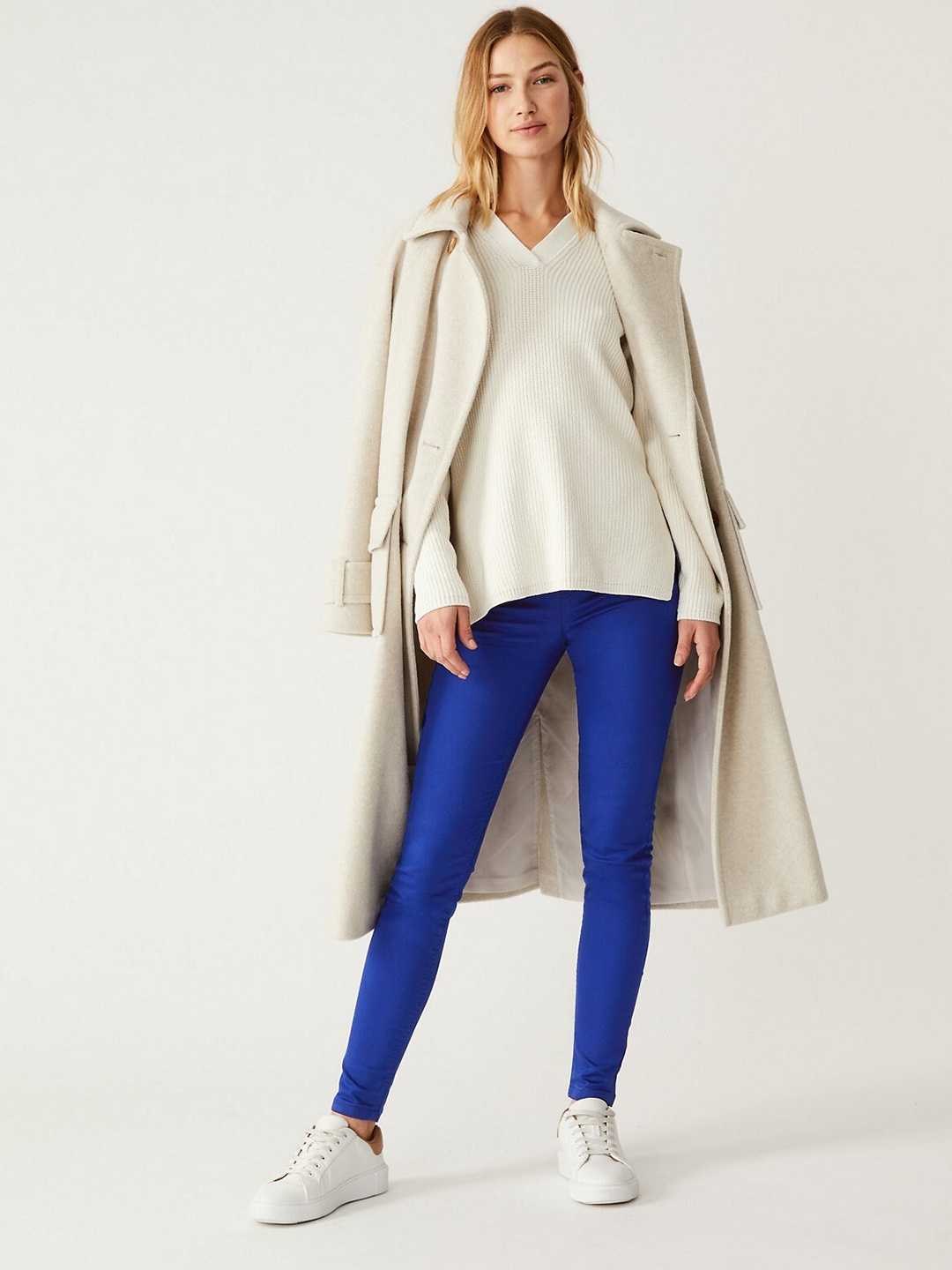 

Marks & Spencer Women Skinny Fit Woven Jeggings, Blue
