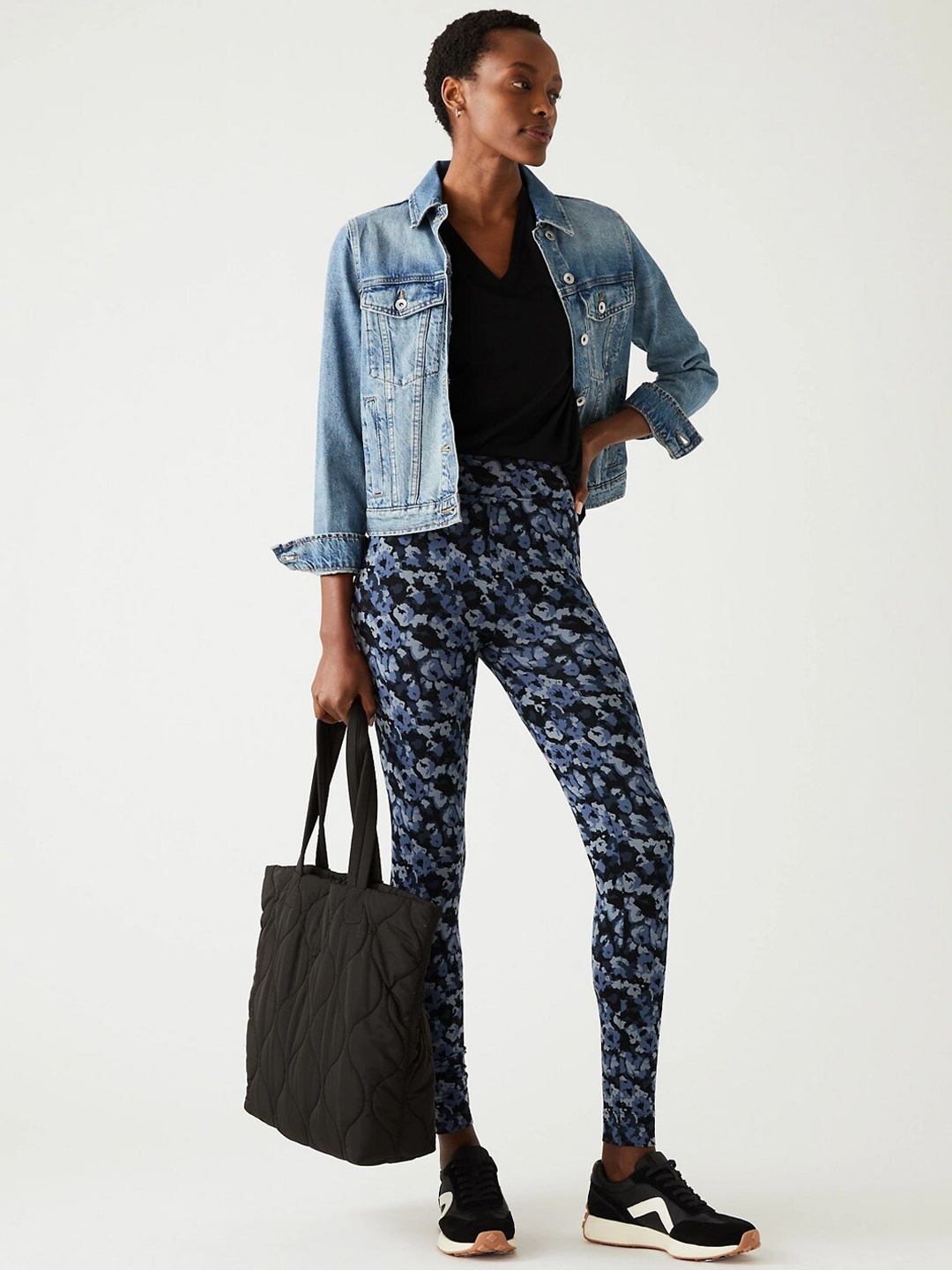 

Marks & Spencer Printed Ankle Length Leggings, Navy blue