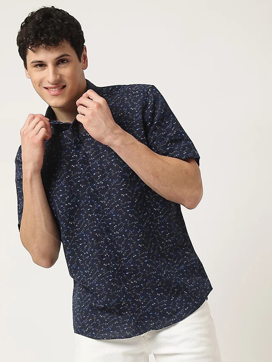 

Marks & Spencer Floral Printed Casual Shirt, Navy blue