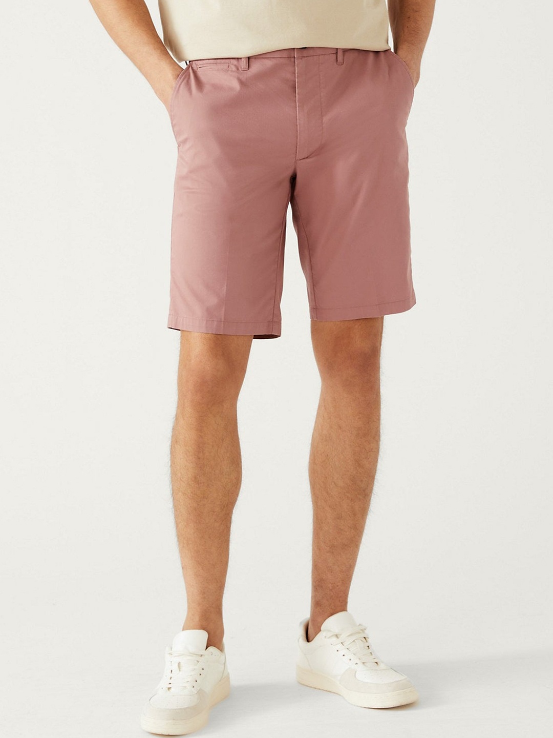 

Marks & Spencer Men Mid Rise Regular Fit Printed Shorts, Peach