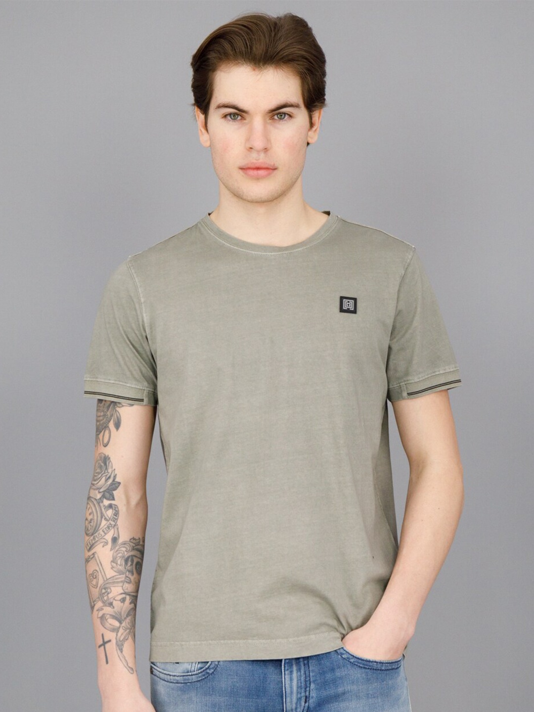 

FREESOUL Round Neck Cotton T-shirt, Grey