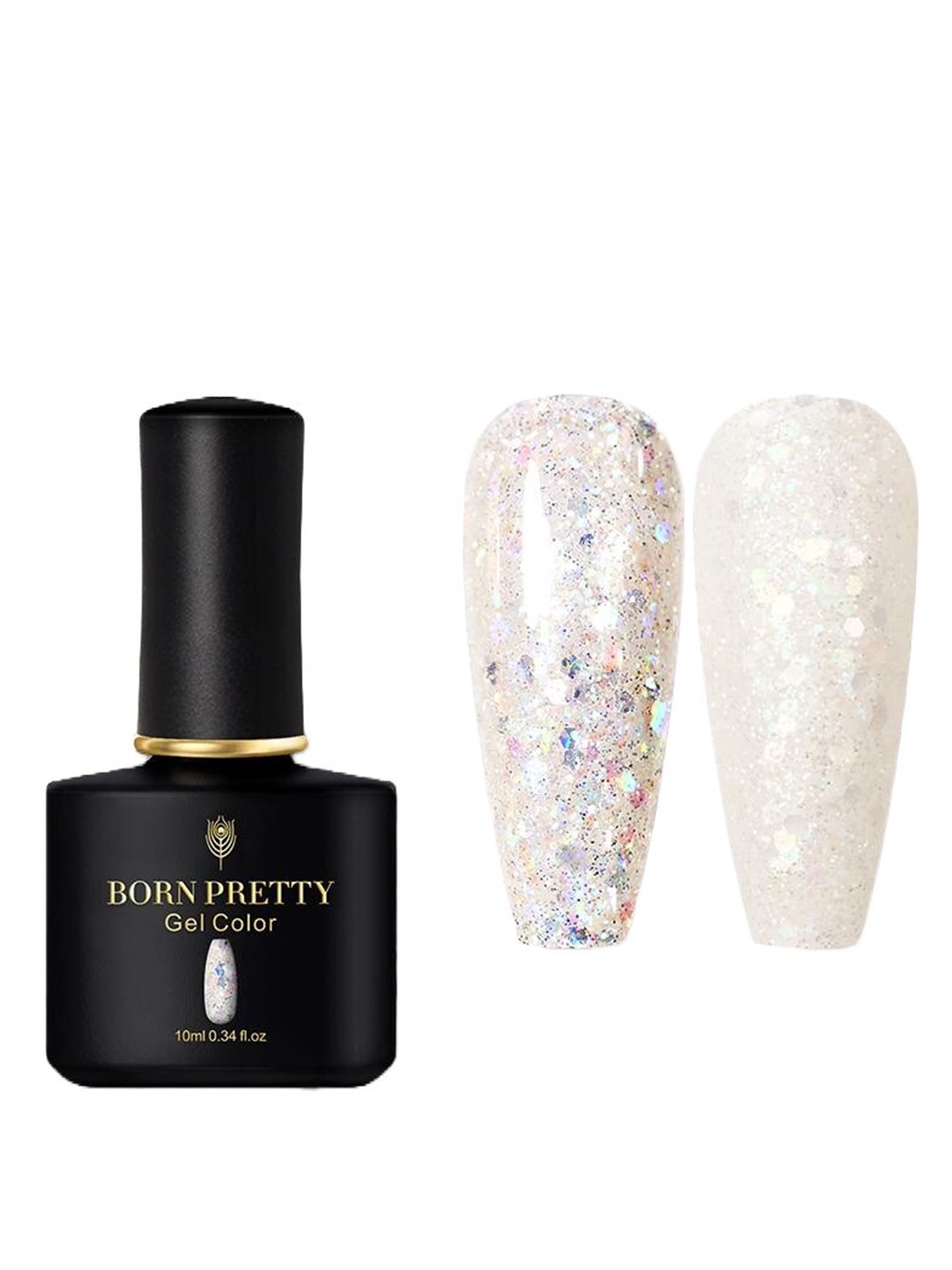 

BORN PRETTY Black Spar Series Glossy UV LED Gel Nail Enamel 10ml - Shade BP144, White